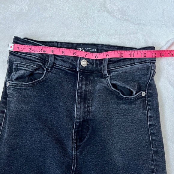 Zara Black Acid Wash High Waist Skinny Jeans - Size 6 - Picture 7 of 9